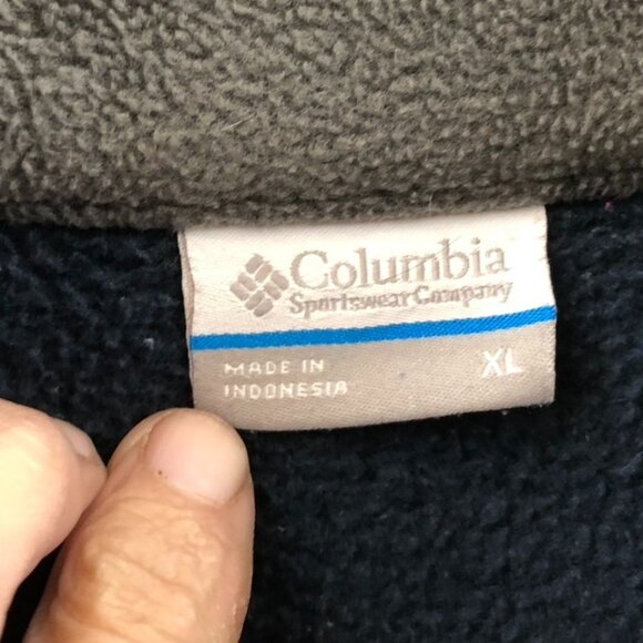 Columbia Men Fleece Jacket XL Full Zip Mock Neck Outdoors Cozy Casual Colorblock - Picture 4 of 16
